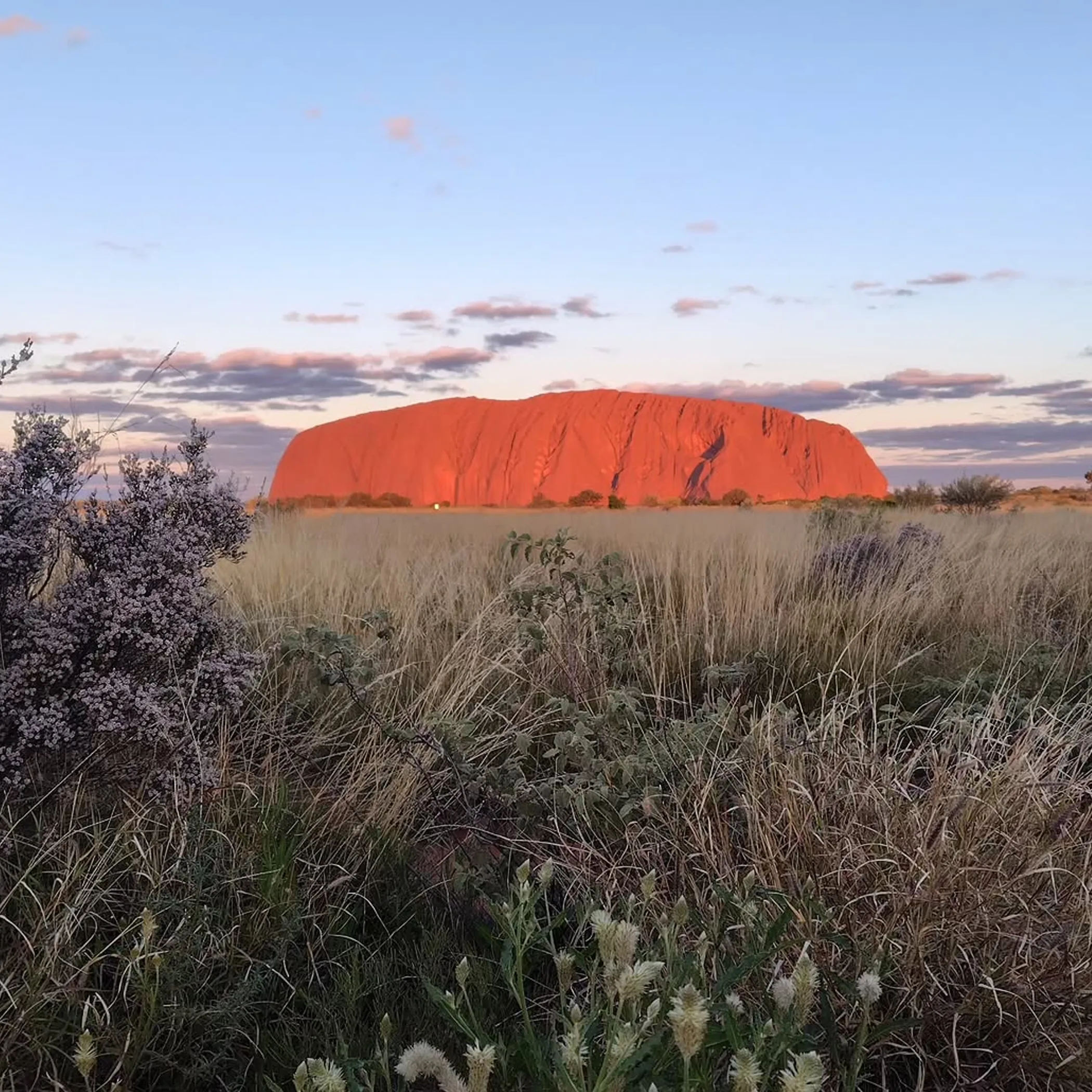 uluru rock formation in outback