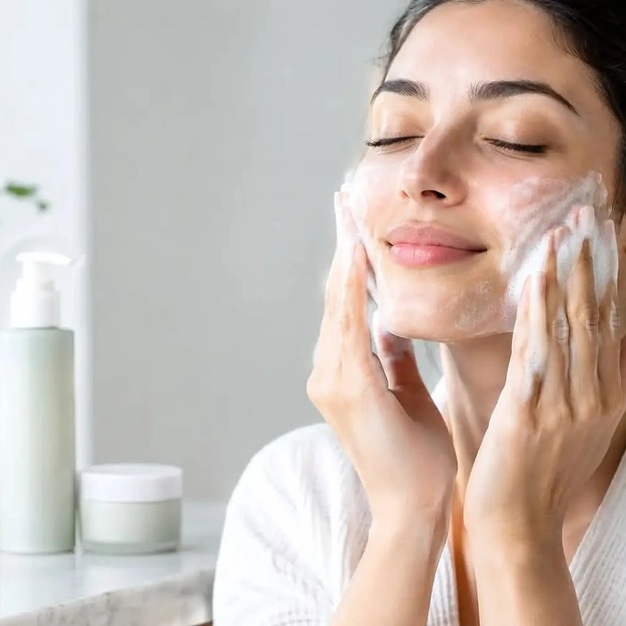 skincare routine products close-up