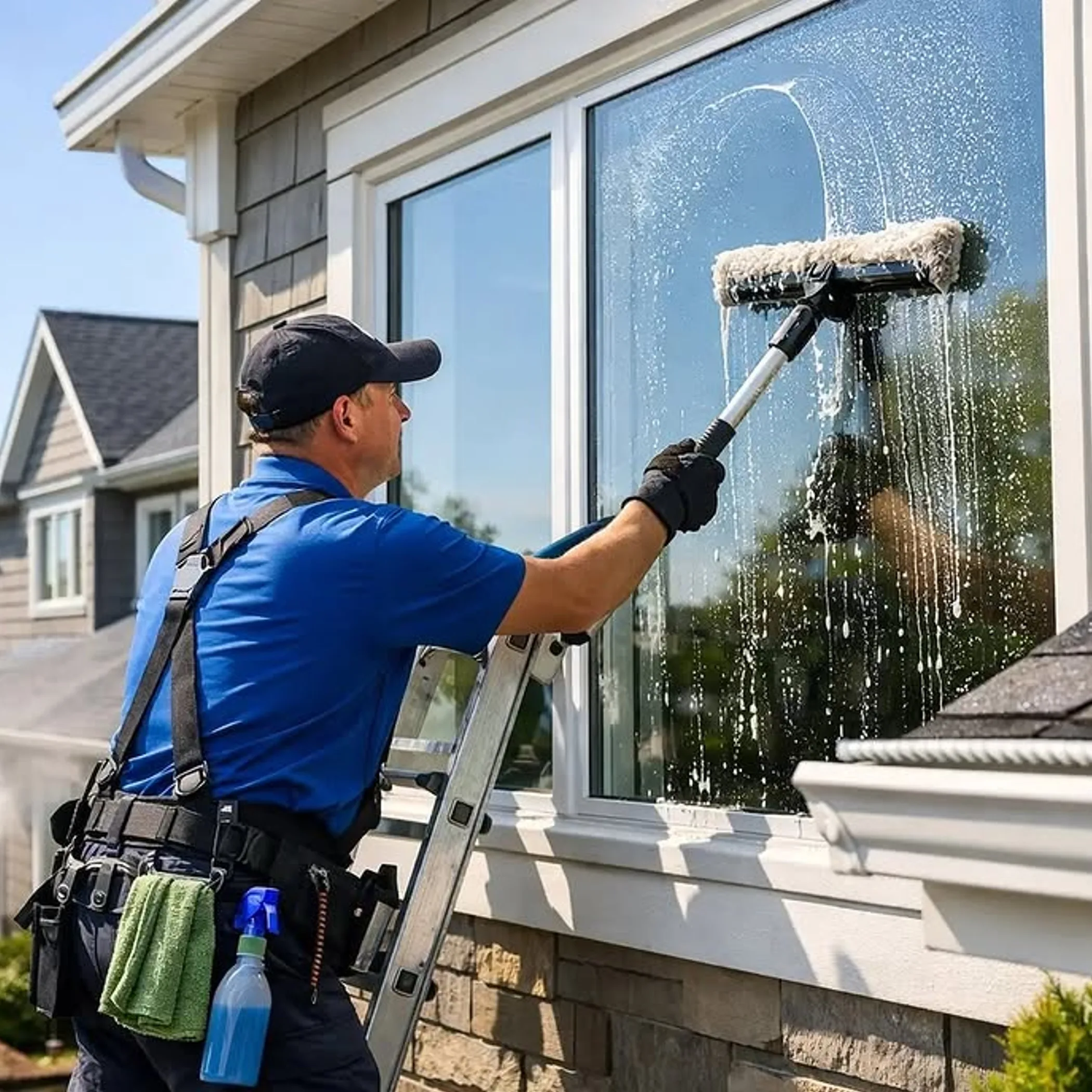 cleaning a window